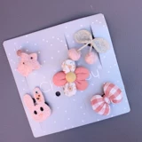 Детская милая заколка для волос с бантиком, мультяшные детские безвредные щипцы, комплект, коллекция 2021, в корейском стиле, не повреждает волосы