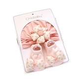 Осенняя детская милая шапка для новорожденных подходит для мужчин и женщин для девочек, комплект с бантиком