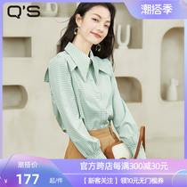 (Mall same section) Straw Xi 2022 Spring New Gge Shirt Woman Detachable Collar Tie Shirt Navy Collar Blouse