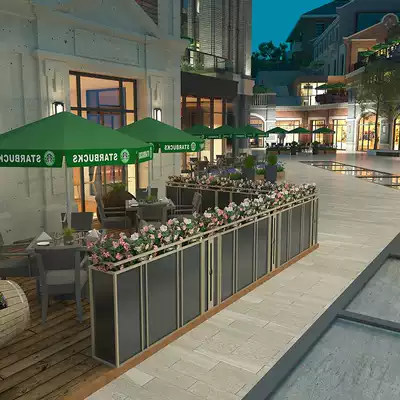 Outdoor wrought iron flower box Flower Pool planting external flower trough combination Commercial Street sample house display center square partition fence flower bed