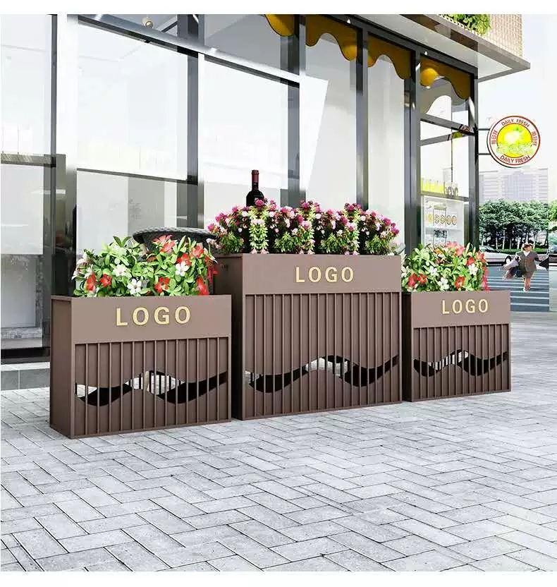 Sales department iron flower box outdoor garden planting flower bed outdoor flower trough commercial street flower pond flower trough swing fence