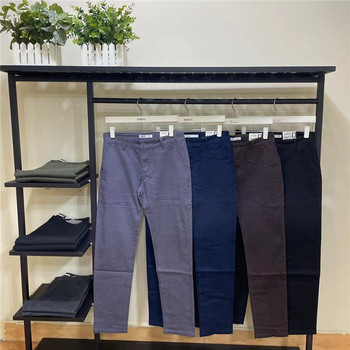 Authentic Baleno Men's Casual Pants, Pure Cotton, Slim Fit, Solid Color, Simple Design, All-Season Comfortable Casual Long Pants for Men