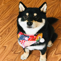 Tongxiang Japanese style handmade custom dog cat supplies Saliva triangle towel Shiba Inu Akita Bib collar