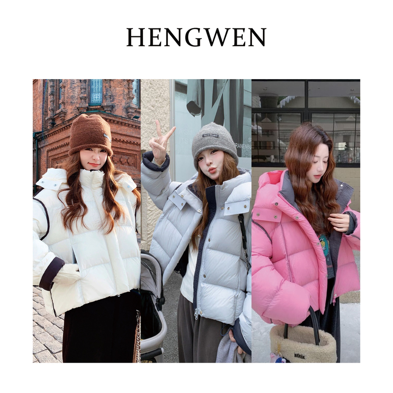 [90% White Goose down] Designer Style Patchwork Color-Blocked Hat Detachable down Jacket A318