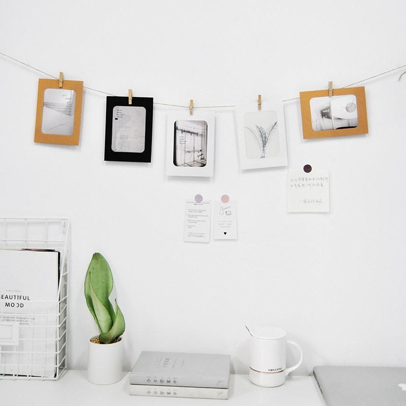 Dormitory Wall Arrangement Student Photo Photo Frame Hemp Rope Clip Hanging Wall Ins Nets Red Wall Decoration Vinoqual Photo Wall