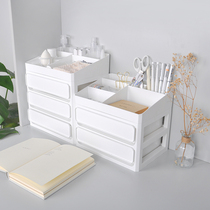 ins Wind student dormitory cosmetics rack dressing box simple dustproof desktop drawer storage box