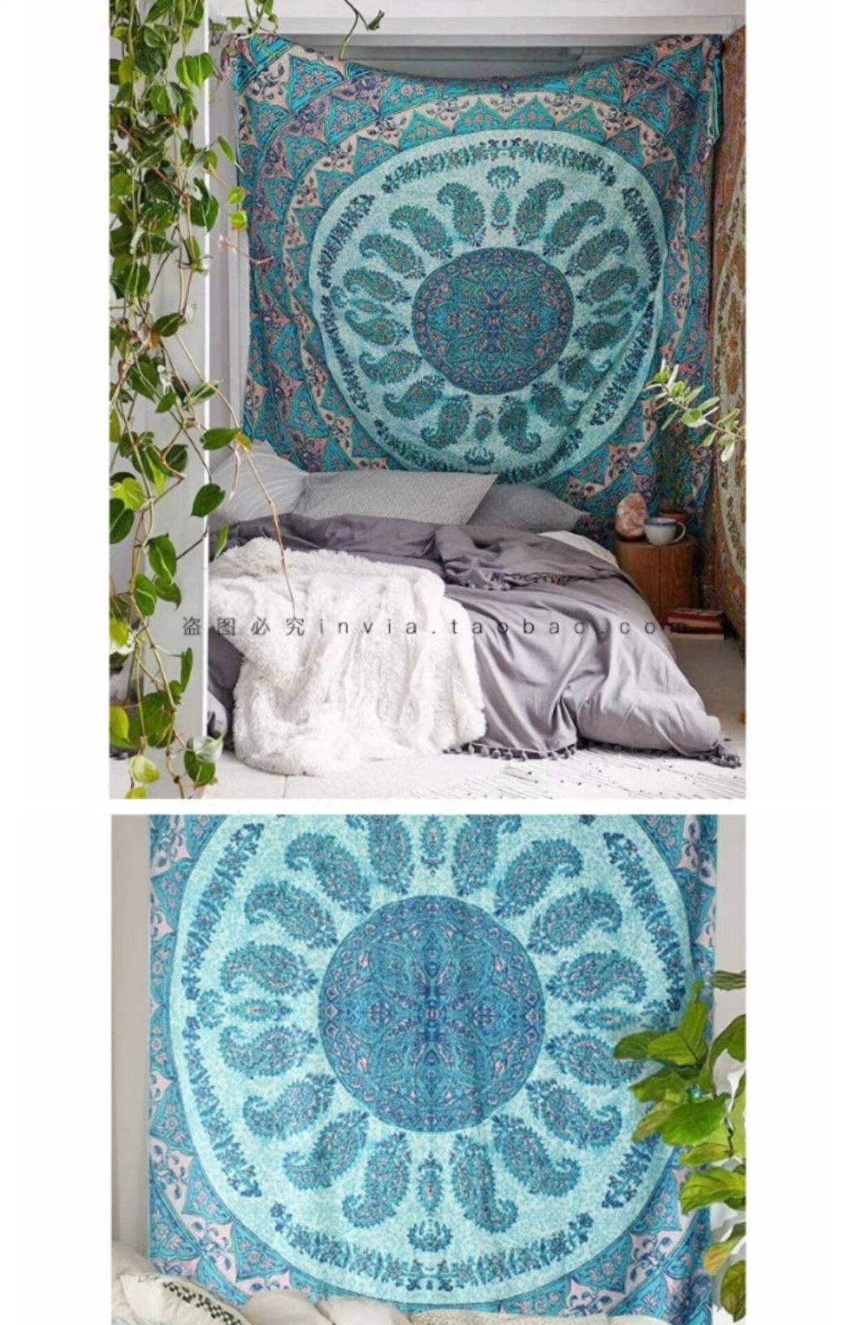 Hồng quê xanh giữa châu Âu và Mỹ hippie bohemian tấm thảm trang trí nhà treo tường cá nhân sống xưởng chiếc ghế - Tapestry thảm decor phòng ngủ