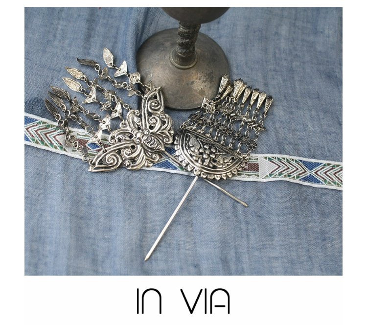 Mũ trùm đầu Hanfu Retro Phụ kiện tóc Gió cổ Quốc gia Kiểu tóc Trung Quốc Tassels Bước Lắc Phim và Vũ điệu Đồ trang trí Đạo cụ - Phụ kiện tóc băng đô tai thỏ