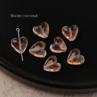 Retro transparent love orange polka dot glass loose beads diy handmade beaded bracelet mobile phone chain jewelry accessories