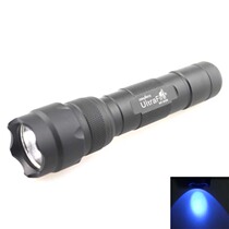  UltraFire 502B CREE 395nm UV purple flashlight Banknote detection Phosphor detection