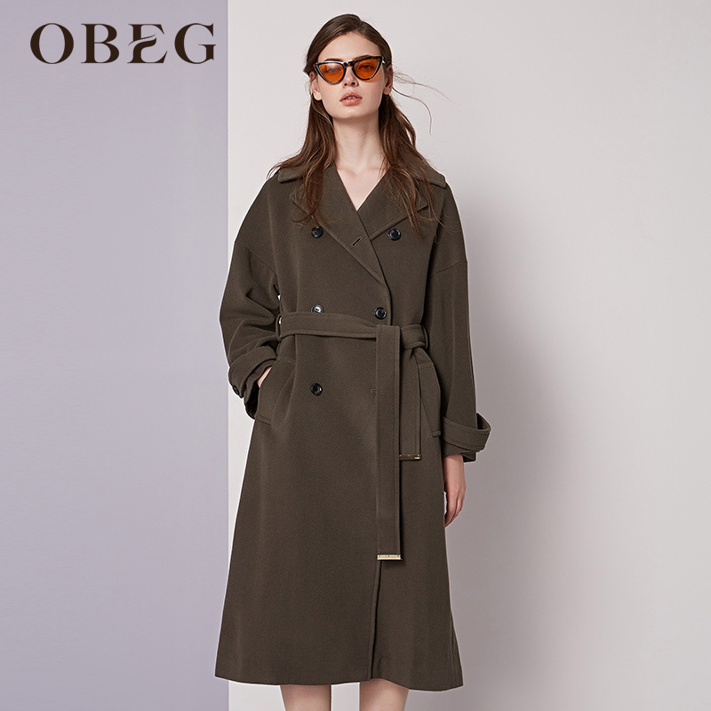 OBEG Obi-Pe-Long Fur Coat nữ len tinh khiết Coat tóc thời trang xuân hè 1073112