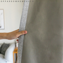 Point of hemp new shade cloth homestay cafe model room coating 100% full blackout curtain finished product customization