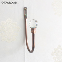 Small crystal head U-shaped wall hook High-grade curtain wall hook Window screen window decoration Wall punch hook L-shaped curtain accessories