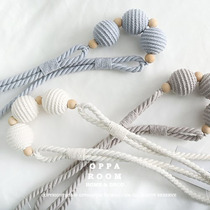 Small wooden beads Nordic INS style curtain lanyard creative simple modern curtain buckle strap strap rope original design