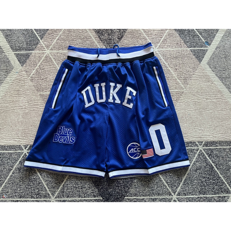 American Retro Basketball Shorts for Men, Duke Blue Sports Casual Pants, Embroidered Running Training Shorts, Breathable and Trendy