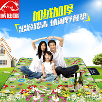 2*2 m outdoor mat picnic spring outing mat children with velvet double outdoor thickened large beach climbing mat mat