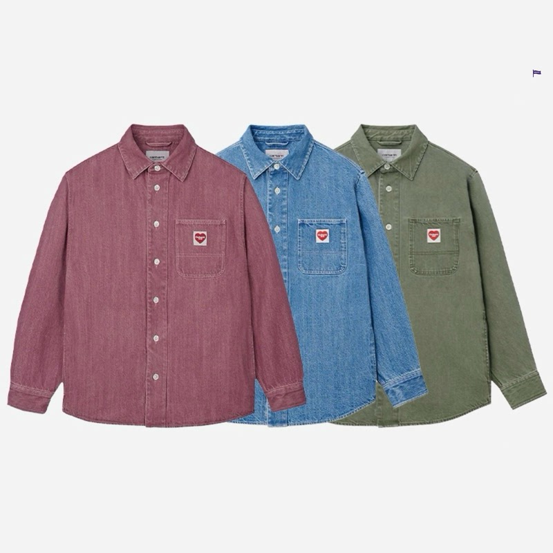 In Stock Carhartt Wip Ethan Shirt Carhartt Denim Heart Long-Sleeve Shirt A261036 In Stock Carhartt Wip Ethan Shirt Carhartt Denim Heart Long-Sleeve Shirt A261036