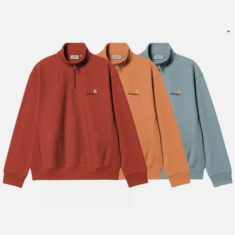 In-Stock Carhartt Wip Half American Carhartt Half-Zip Fleece Sweatshirt 027014
