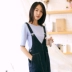 Su Shi 2019 mùa hè mới cho nữ cổ áo cổ áo sơ mi tay dài 5 điểm hoang dã Áo thun rắn màu SC9205 - Áo phông Áo phông
