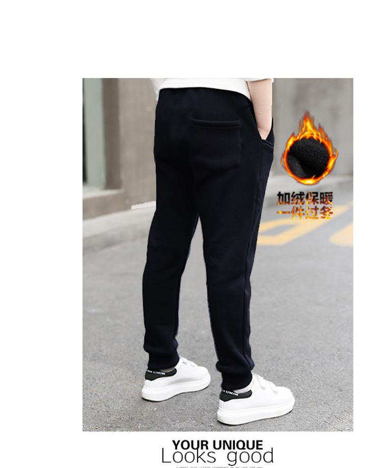 Đặc biệt giải phóng mặt bằng cậu bé cộng với quần thể thao nhung mùa thu đông mặc dày ấm áp trong cậu bé lớn quần jean bé gái