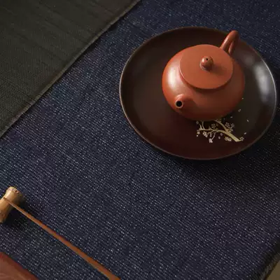sus daily) Solid wood carved cherry blossom wooden plate wooden plate can be used as a pot tea plate