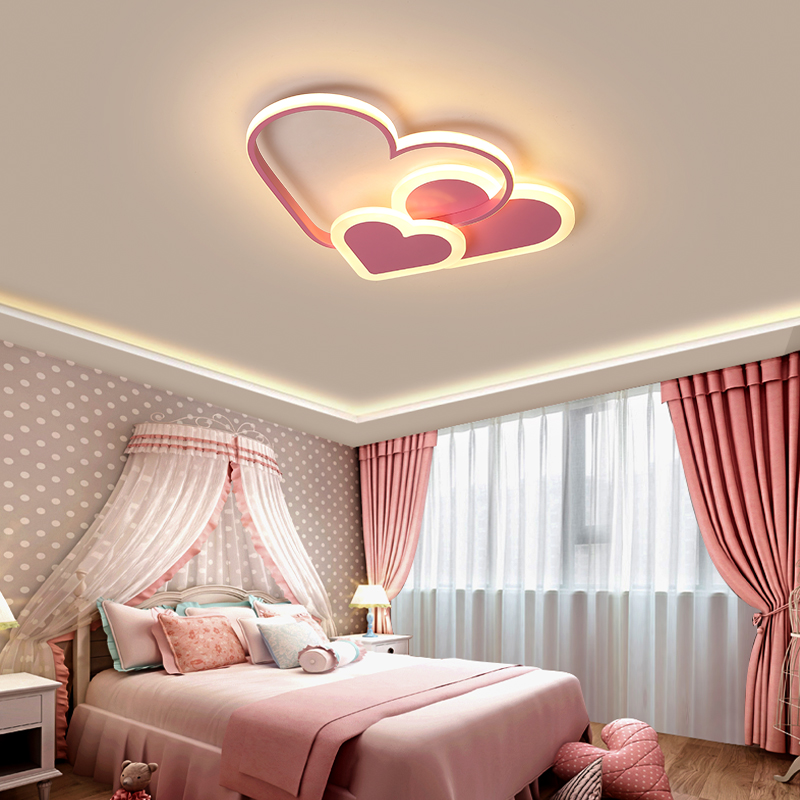 Nordic Wind Bedroom Light Children House Cartoon Creative Boy Girl Suction Ceiling Light Brief Modern Led Room Love