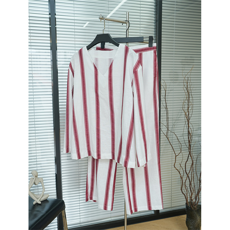 【Laf Aesthetics】Lauren French Imported Linen Sun Protection Long Sleeve Shirt/Wide Leg Pants Set for Women U42909