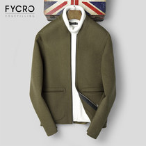 2020 new woolen coat mens short slim youth thick non cashmere autumn and winter Korean double-sided woolen coat