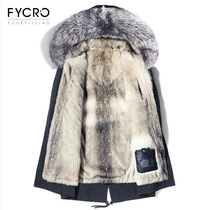 Parker clothing mens long 2020 new mens leather fur coat winter Coyotes fur fur one