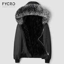2020 new Parker mens short rabbit hair 2020 winter fur collar fur winter fur one coat
