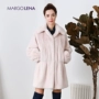 Áo nhung nhập khẩu 貂 lông 貂 tay áo thời trang băng hồng dài phần lông chồn áo mới - Faux Fur áo khoác lót lông cừu nữ