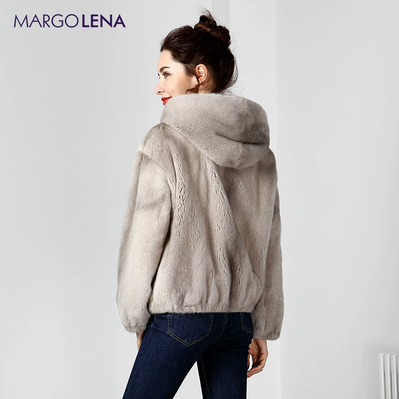 Портного качества бархат лебедь, Short jacket with zipper with hood, европейский стиль
