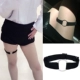 Dễ thương sling garter strappy legging chân vòng Nhật Bản punk đường phố sling sling vớ liley bê dây nịt bít tất phối ren nơ đen