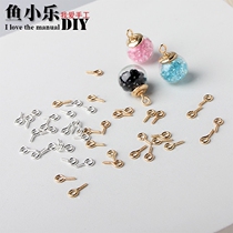 diy metal accessories material Goats Eye Nail 9-pin screw soft pottery crystal drop resin pendant hand drill sheep horn nail