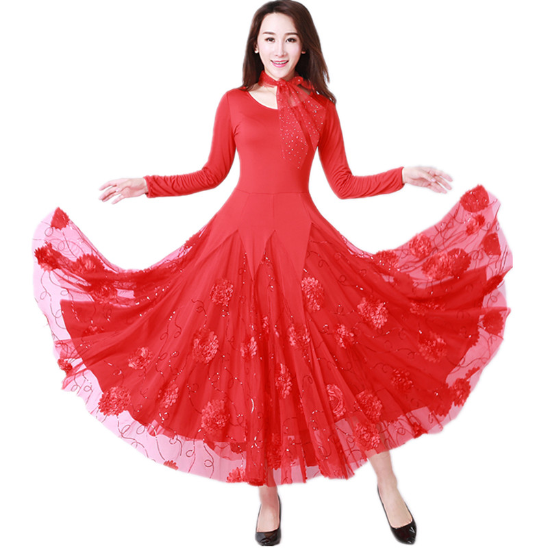 New Sequin Morden Dress Competition Social Dance Foreign Dress Waltz Big Swing Dress