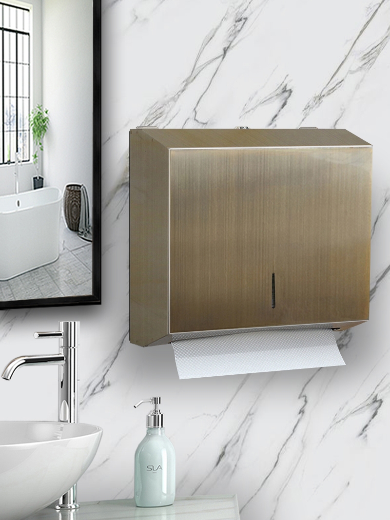 Stainless steel tissue box Hotel toilet paper box Powder room toilet paper box Non-perforated toilet paper box Wall-mounted toilet paper box