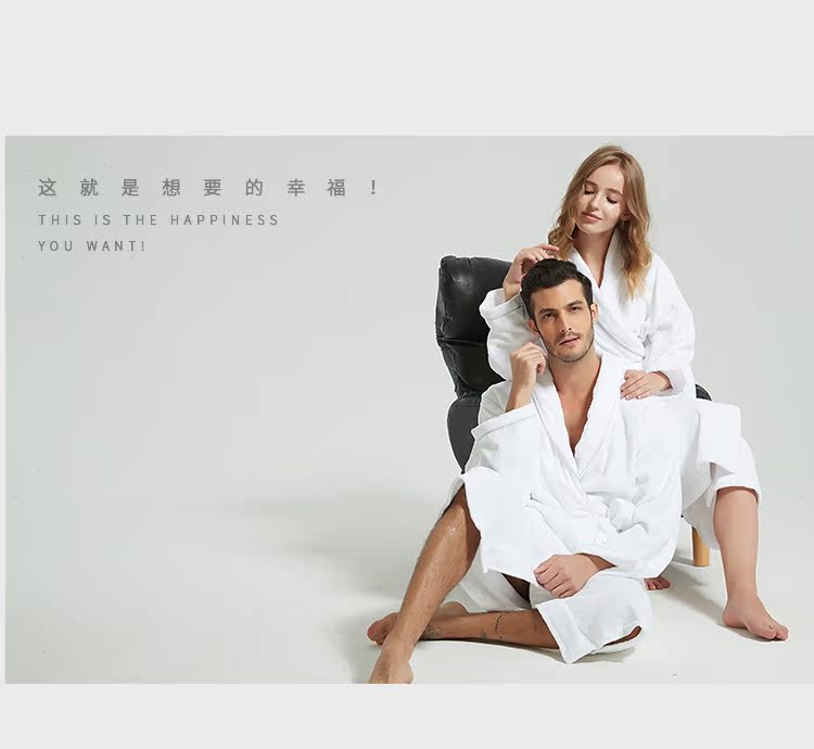 Chất liệu áo choàng cotton chất lượng năm sao khách sạn áo ngủ mùa thu và mùa đông nam nữ bông dày đoạn dài áo choàng tắm tùy chỉnh đồ bộ pijama