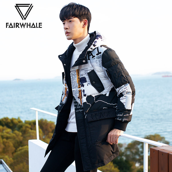 马克华菲 Mark Fairwhale 17年冬季新款 600蓬 男式中长款连帽羽绒服 优惠券折后¥658包邮(¥858-200)