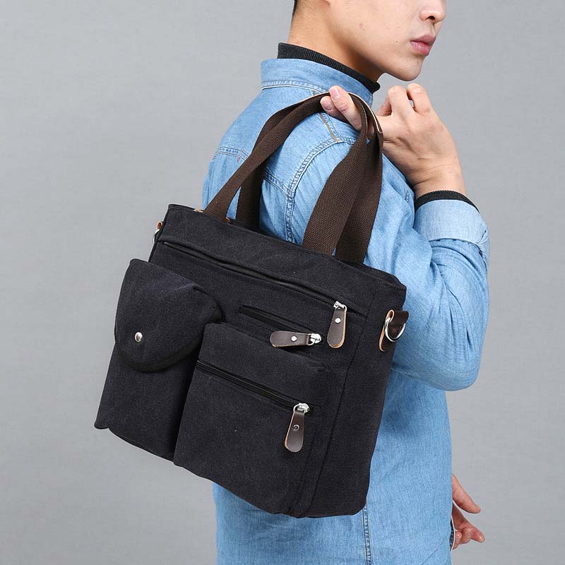 Canvas Bag Men Handbag Fashion Casual Single Shoulder Skewed Satchel 100 Hitch Hand Carry Briefe Briefcase New