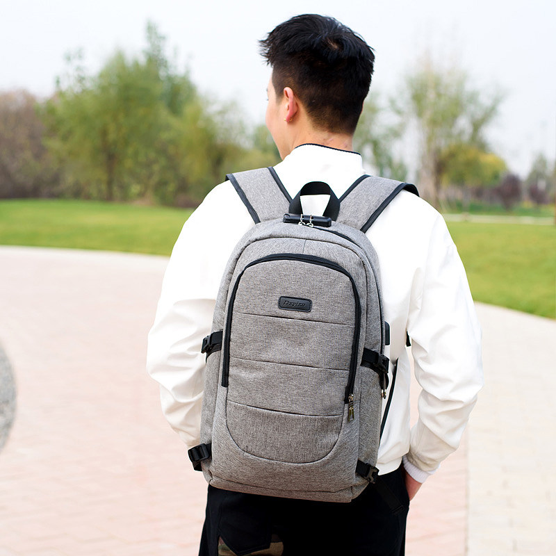 Campus fashion casual backpack middle school students large-capacity computer backpack multi-function password lock anti-theft schoolbag tide