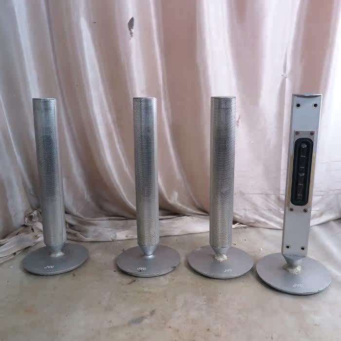 Used JVC Leprechaun Series Column Surround Speaker Aluminum Alloy Satellite Box Rare 4 Inch Rectangular Speaker