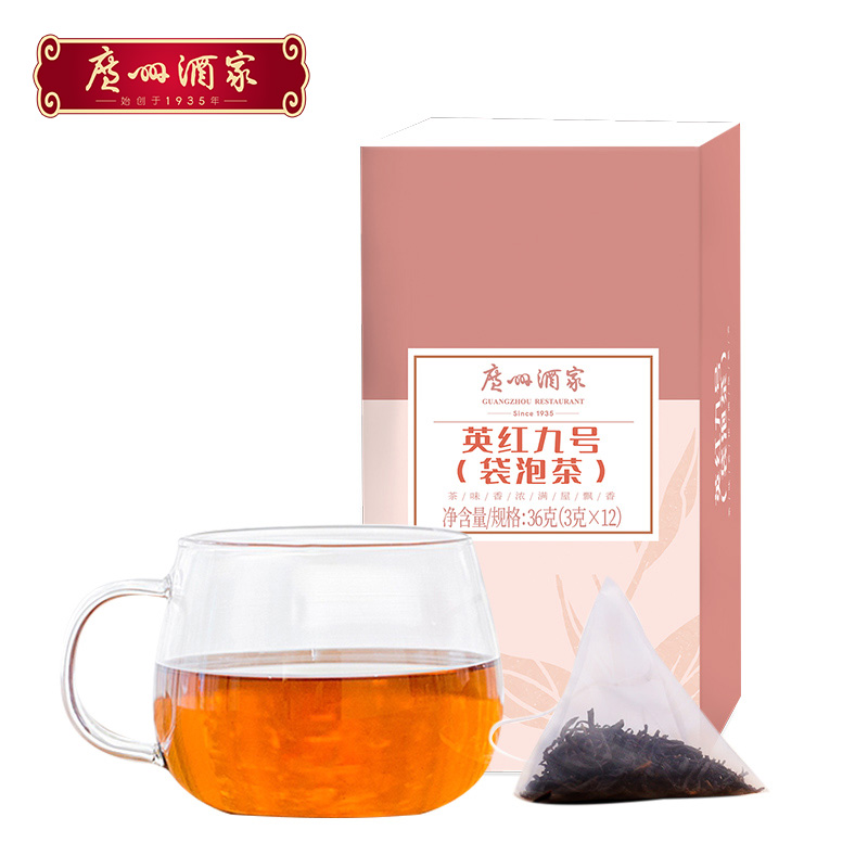Guangzhou Wine Home Yingred 9th Bag Tea Tea Black Tea Bag Flower Tea Seasoning Tea 12 Packet Office Flushed Tea
