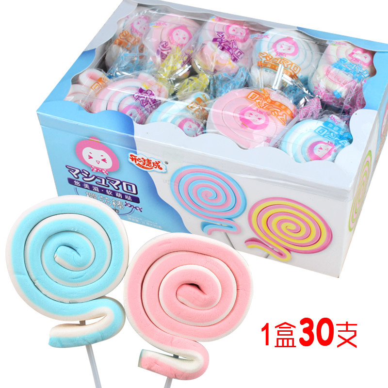 Boxed 30 Creative children snacks Cherry Blossom Sticks Cotton Candy kids Sticks Candy Fruit sugar Fruit Soft Sugar