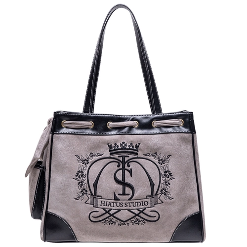 HIATUS Вместительная и большая ретро демисезонная сумка на одно плечо для отдыха, в цветочек, с вышивкой