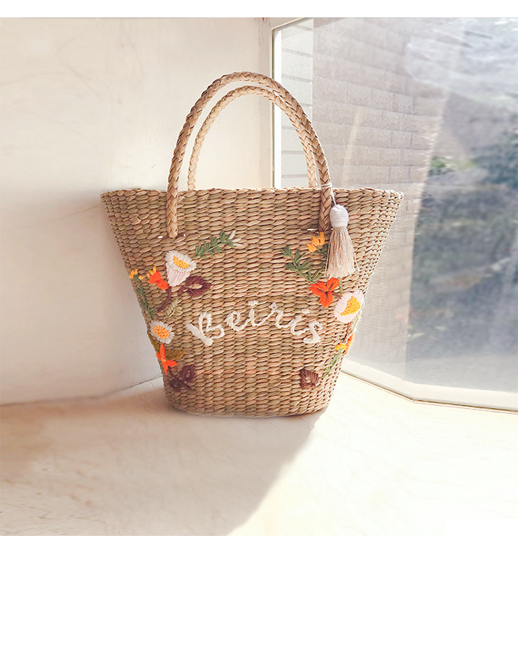 straw shoulder tote