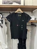 Ralph lauren, классическая хлопковая универсальная пони, футболка, V-образный вырез, короткий рукав