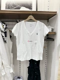 Ralph lauren, классическая хлопковая универсальная пони, футболка, V-образный вырез, короткий рукав
