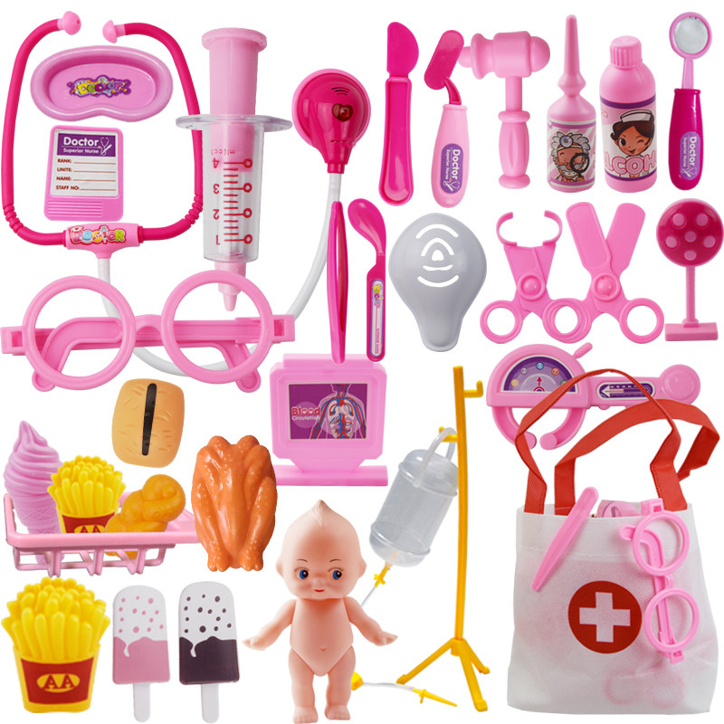 Doctor Toy Sets Group Girl Emulation Medicine Health Care Kit Clothing Children Menswear House Wine Stethoscope Beating Needle