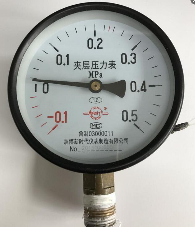 山东淄博新时代夹层压力表-0.1-0.5MPa 径向新华压力蒸汽灭菌器