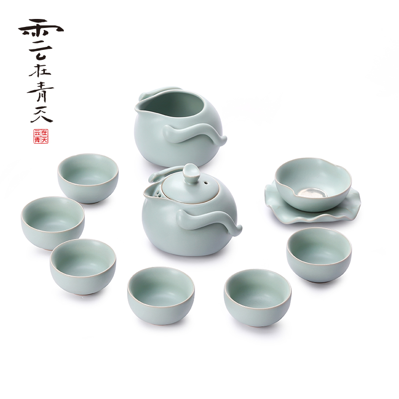 Open the slice your up tea set can have a complete set of kung fu teapot teacup ceramic household contracted style restoring ancient ways your porcelain
